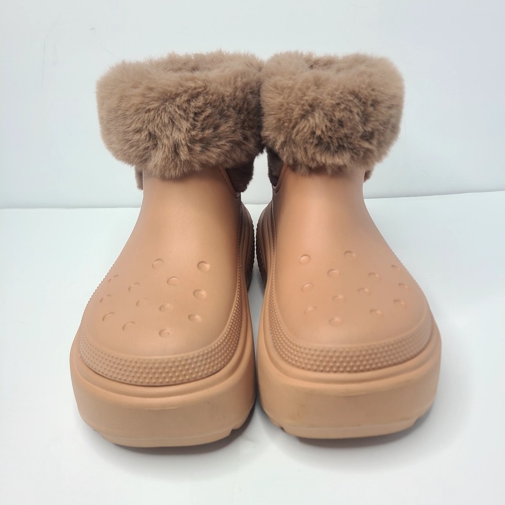 Crocs Stomp Faux Fur Lined Platform Boots Cork Women's 10 Chunky Unisex - Picture 4 of 9